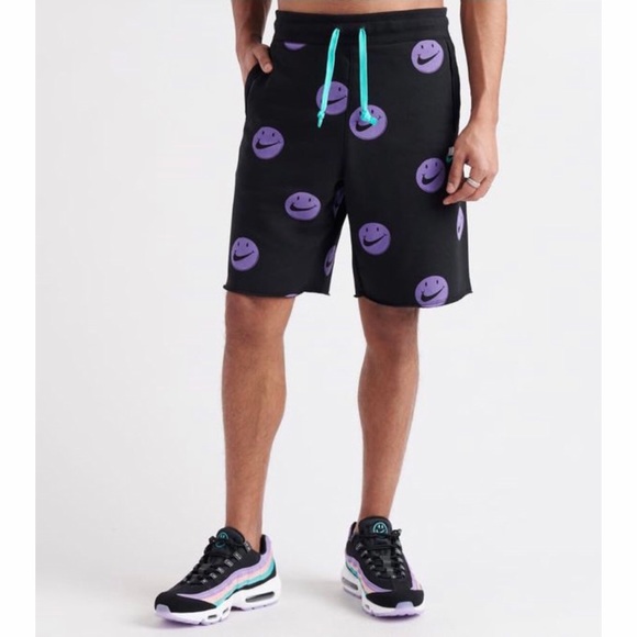 nike shorts with smiley face